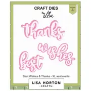 Lisa Horton Crafts XL Sentiments Dies-Best Wishes & Thanks 5A002DYL-1GGKD