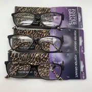 "3 Pair" R201 Foster Grant Tara Brown +1.25 READERS Reading Glasses