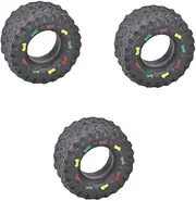 BESPORTBLE 3pcs Tire-Shape Pet Chew Toy for Dogs and Cats Biting Toy with Squeaky Sound for Breeds Promotes Health and Interactive Play