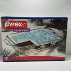 NEW Pyrex 2 pc Basket Serving Set Christmas Baking Dish 13" x 9" VTG 2003