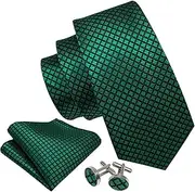 [Fitbitey] Men's Jacquard Checkered Tie Wedding Business Gift Set