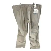 NEW Dockers Classic Fit Easy Khaki Pleated Pants 56x32 Beige Stretch No Wrinkles