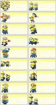 48 MINION Personalised Name Sticker,Label,Tag