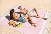 Oversized Turkish Beach Towel Blanket XXL Cotton Sandproof Towels Boho Woven Extra Large Big Sand Free Giant Throw Thick Blankets Huge Quilt XL Picnic Camping Necessities Cloud for Adult Gifts
