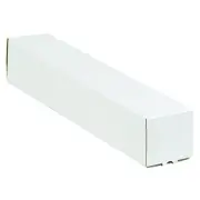 Corrugated Cardboard White Square Mailing Tubes, 18" L x 3" W x 3" H, Pack of
