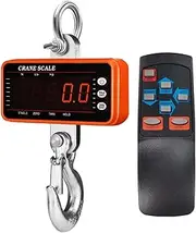 [JAJAJ] Industrial Digital Crane Scale 1500kg/500kg Digital Crane Scale, with 65ft Remote Control Heavy Duty Hanging Scale, LED Industrial Hook Weighing Scales for Farm,Livestock,Factory,Construction(500KG)