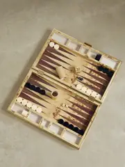 [AERIN] AERIN - Wood And Acrylic Backgammon Set - Sand - One size One size Neutrals
