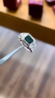 Natural Mens Emerald Gemstone Ring Handmade Emerald Ring 925 Sterling Silver