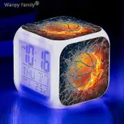 Basketball Alarm Clock 7color Change Multifunction Noctilucence Electronic Watch Kids Room Wake Up Timer Birthday Gift For Child Tw Army Green