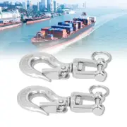 2Pcs Lifting Clevis Chain Hook 304 Rigging W/ Latch 3/16 150kg 3/16 150kg