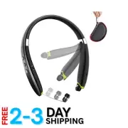 Bluetooth Neckband Headphones with Retractable Earbuds & Noise Cancelling Tech
