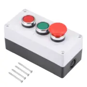Momentary NO NC Emergency Stop Push Button Switch Control Circuit Red Green Box