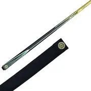 BCE Unisex Jws.250am BCE Mark Selby 2 Piece North American Ash Snooker Pool Cue 145cm 9 5mm tip with Classic case, Black Butt/Natural Wood Shaft, 57 UK