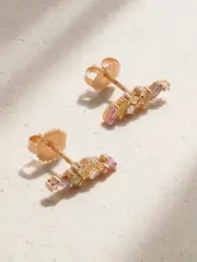 [Suzanne Kalan] Suzanne Kalan - 18-karat Rose Gold, Sapphire And Diamond Earrings - One size One size Gold