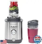GE 5-Speed Blender + 2 16 Oz Cups | Kitchen Blender for Shakes, Smoothies and
