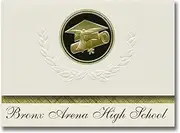 Signature Announcements Bronx Arena High School (Bronx, NY) Graduation Announcements, Presidential Style, Basic Package of 25 Cap & Diploma Seal. Black & Gold.