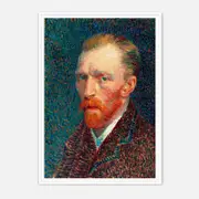 Galrie Vincent van Gogh Self-Portrait Art Print - Iconic Post-Impressionist Masterpiece, White Frame, 70 x 100cm (28 x 40inch)