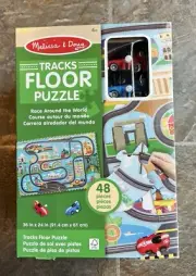 Melissa & Doug Tracks Floor Puzzle Race Around The World NEW 48 Pieces