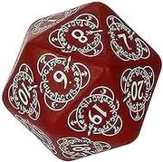 Q Workshop D20 Level Counter Card Game with Dice Set, Red/White