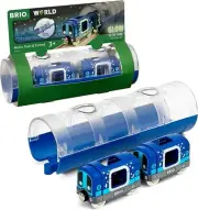 BRIO WORLD 33970 Metro Train & Tunnel Wooden Rail Toy Glow In The Dark 3-piece