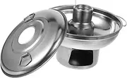 Hoement Portable Stainless Steel Hot Pot for Outdoor Cooking Dining Pot Dual Handles for Individual Use and Preparation