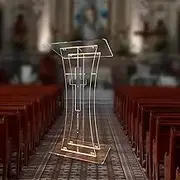 Acrylic Podium Stand with LED Light, Clear Acrylic Pulpits for Churches, Church Podium with Storage Shelf, Lectern for Weddings, Concert, Professional Presentation Podium