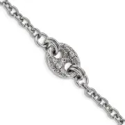 Sterling Silver Rhodium-plated Fancy Swirls Bracelet 7.5" 9.61gm Gift for Mother