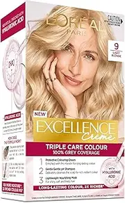 L'Oreal Paris Excellence Creme, 9 Light Blonde (100 Percent Grey Coverage)
