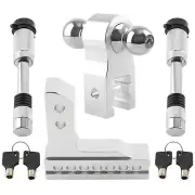 Dual Ball 6" Drop Adjustable Trailer Tow Towing Hitch 2in Receiver Lock included