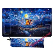 Pikachu Pokemon Playmat With Zones PTCG TCG Card Game Play Mat + Bag _p1