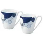 Noritake Frank Lloyd Wright Design TABLEWEARE Imperial Blue Pair Porcelain Mug