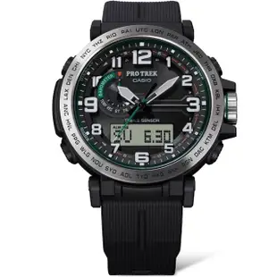 【CASIO 卡西歐】PRO TREK 太陽能戶外登山多功能雙顯運動錶(PRG-601-1)