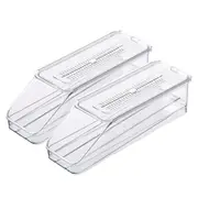 2 Pcs Fridge Egg Storage Box Automatic Rolling Large Capacity Space-Saving Stackble Egg Organizer Refrigerator Side Door Egg Dispenser Egg Carton Dine