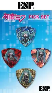 ESP PS-Miku HATSUNE MIKU PICK SET w/Sticker New Vocaloid Character Hatsune Miku