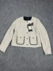 Rag And Bone Cannon White Long Sleeve Front Snap Closure Terry Jacket Size 0