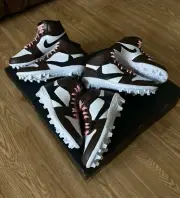 Travis Scott Air Jordan 1 MCS Baseball Cleat Custom- SIZE 11-SUPA FIRE HEAT