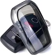 for Toyota Key Fob Cover TPU 4 Buttons Car Key Fob Case Fit for Toyota 2019-2024 Venza, RAV4 Prime, Land Cruiser, Fortuner, Grand Highlander, Corolla Cross, Hilu Car Remote Key Case Shell(Black)