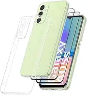 Clear Case for Samsung Galaxy A05s with 2 Pack Screen Protectors, TPU Protective Case Cover for Samsung Galaxy A05s 6.7-Inch (Not for Galaxy A05)