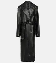[Balenciaga] Balenciaga Cocoon leather trench coat AU 10 black