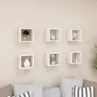 6-Piece Cube Floating Shelves Set DIY Wall Mount Display Shelving Shelf White
