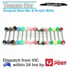 10pcs Tongue Bars Piercing Ring Surgical Steel Jewellery Multiple Patterns