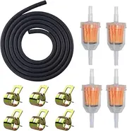 Fuel Line Kit, Diesel Heater Fuel Line, 1 Meter Fuel Pipe with 2pcs Fuel Filters and 10pcs Hose Clamps for Moto, Scooter, Cars, Tractors, Lawn Mower and Small Engines