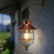 Solar Lanterns Outdoor Hanging Metal Vintage Lantern Warm White Solar Lights ...