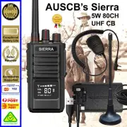 SIERRA 5W 80CH UHF CB Handheld with C Type Port Battery Car Bundle Pack