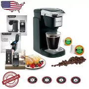 Effortless 800W Single Cup Coffee Machine with Auto Shut-off & Milk Frother