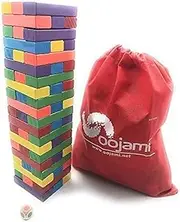 Wooden Toppling Tumbling Stacking Tower Board Games Building Blocks for Kids - 60 Pieces