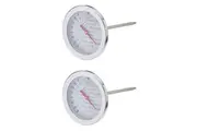 2x Mastercraft Stainless Steel 13.5cm Meat Thermometer Food BBQ Cooking Silver