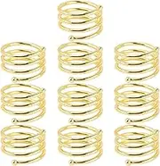 Napkins Wedding - 10 Pack Delicate Metal Tissue Holder Rings | Festive Tissue Buckle Rings | Gold Napkin Rings | Delicate Metal Tissue Holder for Thanksgiving Easter Wedding Holiday Table Decor
