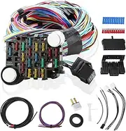 NIHAO 21 Circuit Wiring Harness Kit, Universal Extra Long Wire Harness Compatible with Ford Chevy Chrysler Mopar Hotrods Ratrods