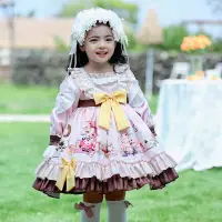 在飛比找蝦皮購物優惠-原創女童裝2024春秋新款兒童卡通洋裝可愛Lolita蘿莉塔